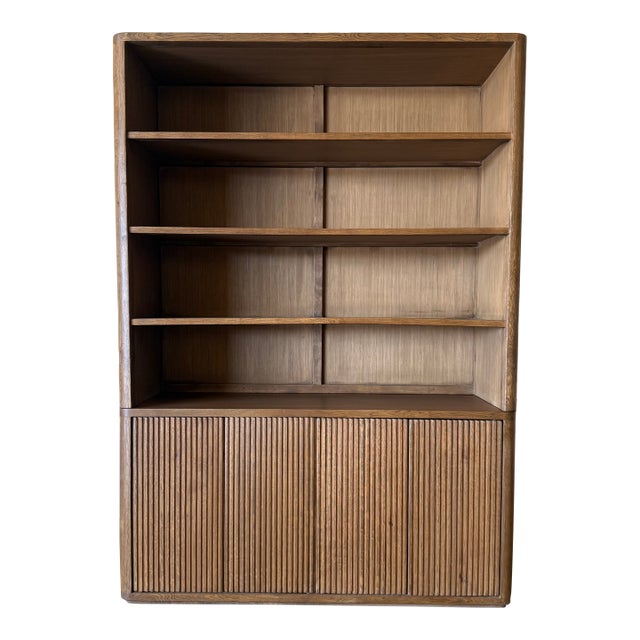Reed 4 Shelf Oak Bookcase 84"h For Sale