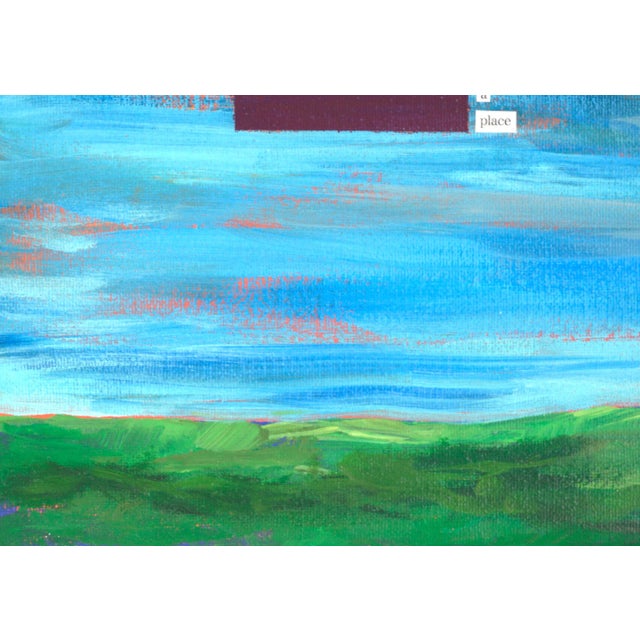 Abstracted landscape by California artist Devon Brockopp-Hammer (American, b. 1986). The bold orange underpaint has been...