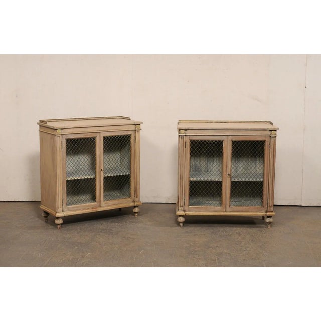 Neoclassical Console-Cabinet Bookcases - a Pair For Sale - Image 4 of 12