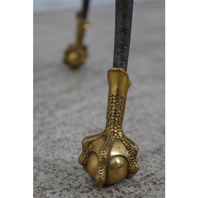 Brass Maitland Smith Mosaic Marble Top Round Lamp Table For Sale - Image 8 of 12