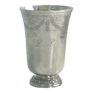 Antique French Paris Large Sterling Silver Beaker Goblet or Cup | 18th C