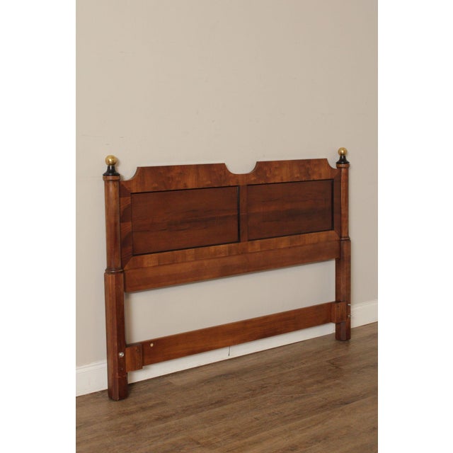 Biedermeier Century Furniture Traditional Yew Wood Queen Headboard For Sale - Image 3 of 12