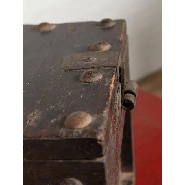 Chinese Antique Wooden Cash Box with Chain For Sale - Image 9 of 13