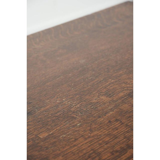 Antique English Oak Coffee Table with Drawers, 20th Century For Sale - Image 11 of 15