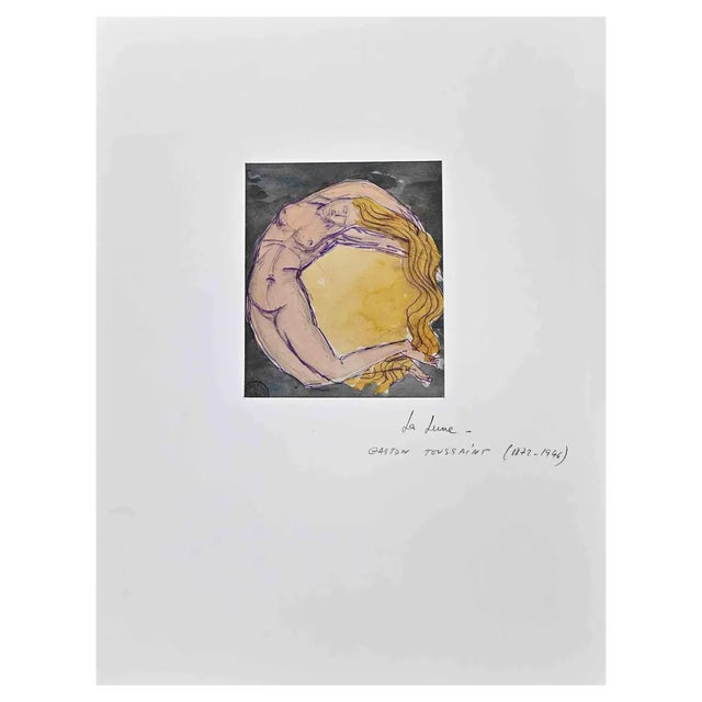 Gaston Touissant, La Lune, Original Drawing, Early 20th-Century For Sale