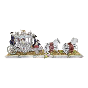 Late 19th Century Capodimonte Style Luigi Fabris Monumental Porcelain Coach