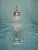 Transparent Matched Pair Antique 1830s-1850s Flint Glass Whale Oil Lamps Pewter Burner For Sale - Image 8 of 14