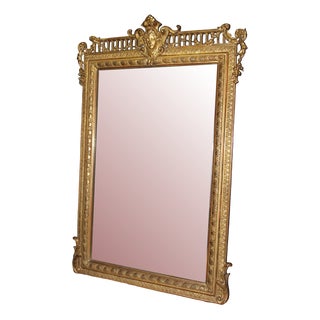 Napoleon Iii Period Mirror in Golden Stucco, 19th Century For Sale