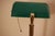 Vintage Ministerial Art Deco Style Brass Banker's Desk Lamp With Emerald Green Shade For Sale - Image 4 of 12