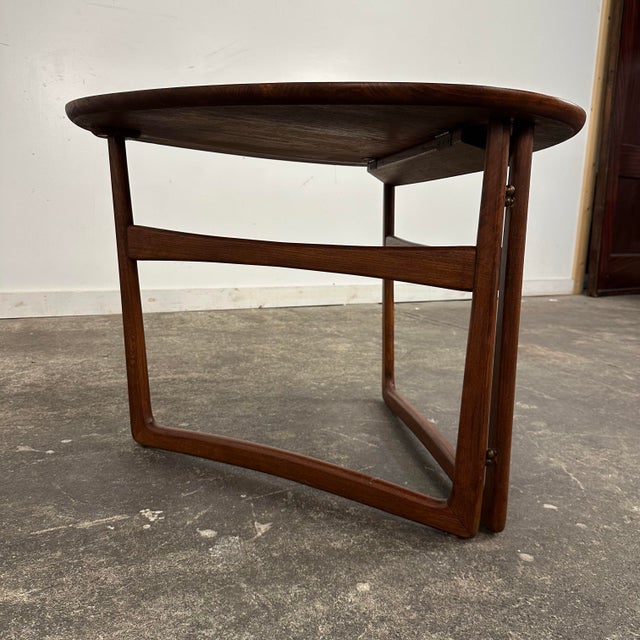 Wood 1950s Foldable Teak Side Table by Peter Hvidt and Oral Mølgaard-Nielsen for France and Daverkosen For Sale - Image 7 of 12
