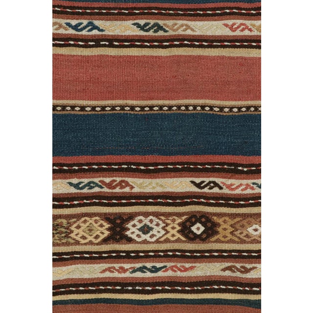 Tribal 1950s Vintage Shahsavan Persian Kilim in Stripes & Geometric Patterns From Rug & Kilim For Sale - Image 3 of 8