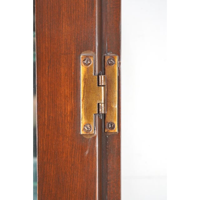 Brown Vintage Mirrored Back Wood Curio Vitrine Cabinet For Sale - Image 8 of 15