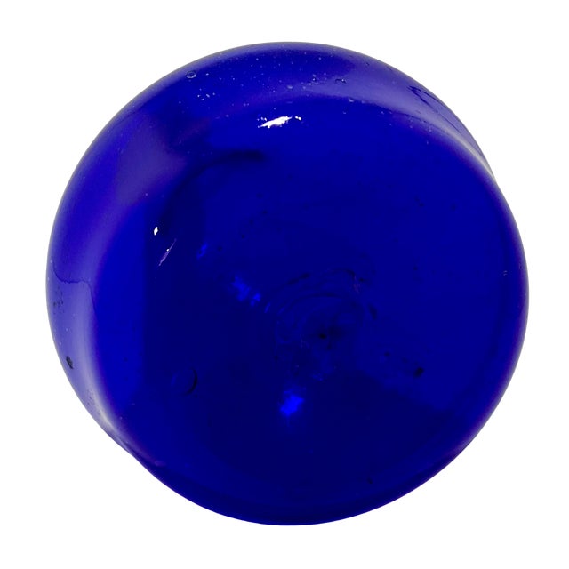 Glass Cobalt Blue Hand-Blown Glass Bud Vase For Sale - Image 7 of 7
