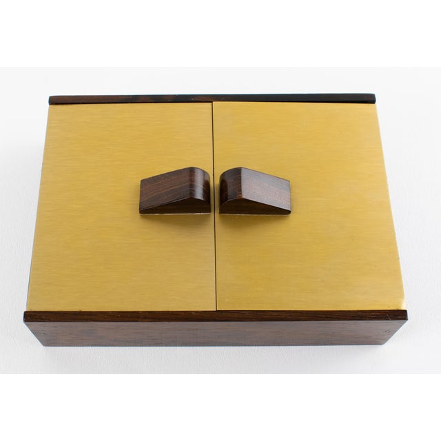 Mid Century Modern Gilded Aluminum and Macassar Wood Box, circa 1960 For Sale - Image 9 of 11