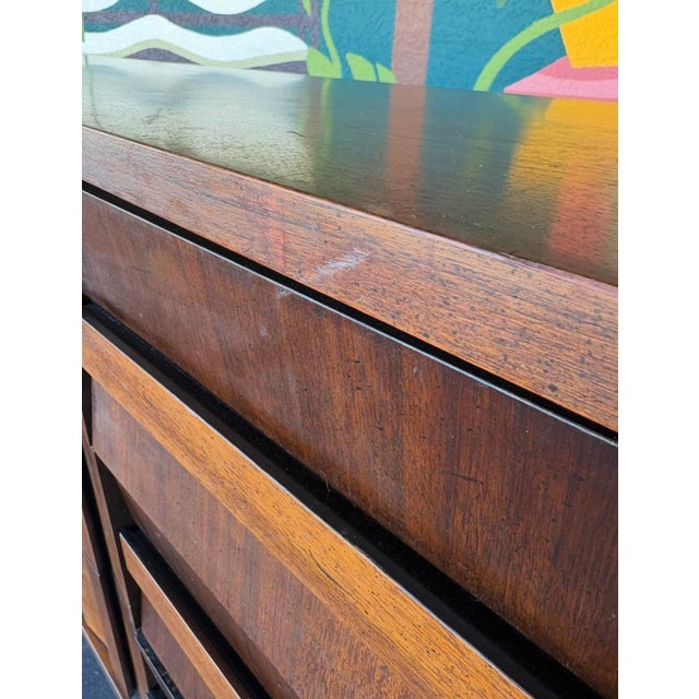 Brown Mid Century Lane Prism Brutalist Niner For Sale - Image 8 of 15