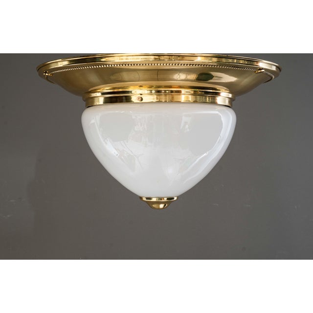 Brass polished and stove enameled Original opal glass shade Up to 250V (Europe/UK Standard).The wiring of this item may be...