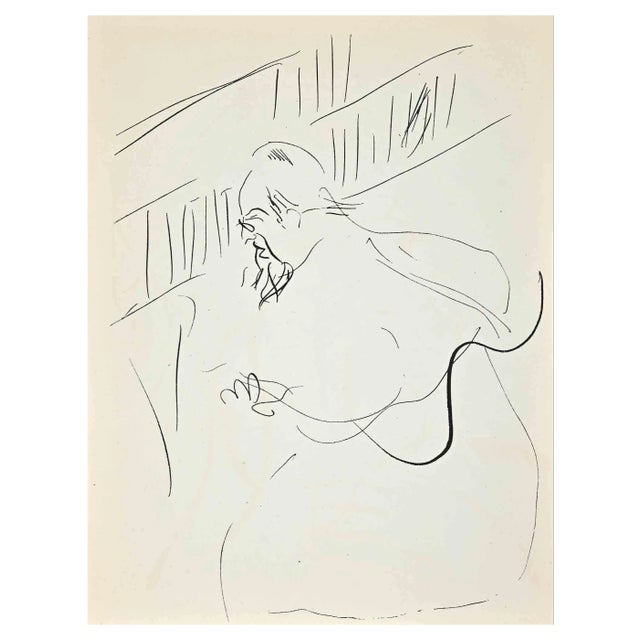 Unknown, Study for Self-Portrait, Original Lithograph, 1930s For Sale
