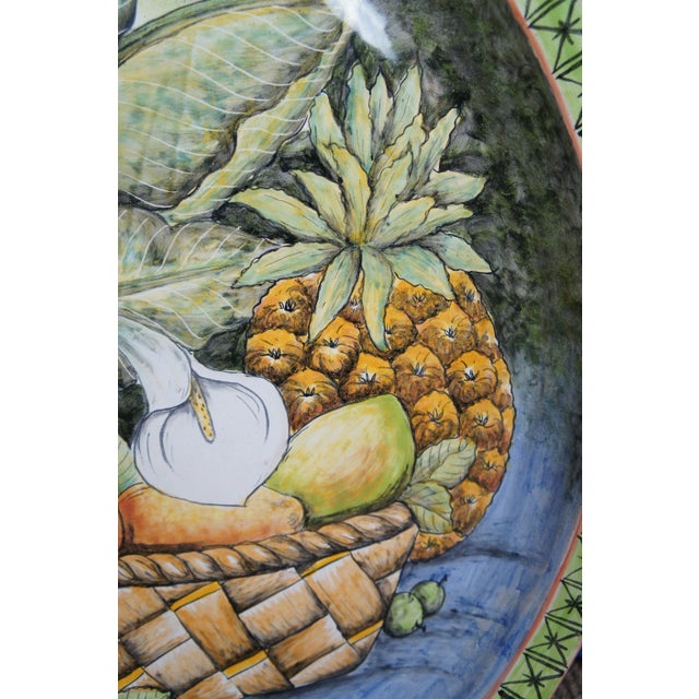 Mid 20th Century Polychrome Ceramic Painted Mexican Majolica Art Pottery Wall Plate Charger For Sale - Image 11 of 12