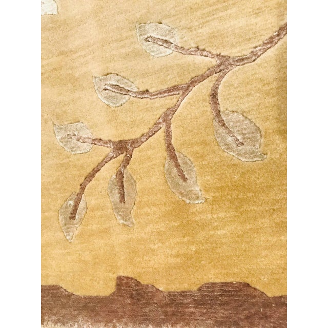 Nepalese Rug with Leaves and Branches, 1980s For Sale - Image 3 of 17