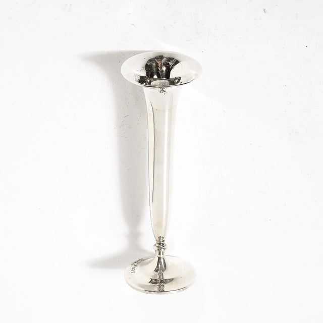 Silver Art Deco Sterling Trumpet Vase by S.Kirk and Son for Winged Foot Golf Club For Sale - Image 8 of 11