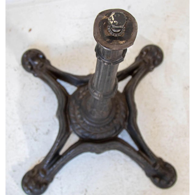 1920s Antique French Cast Iron Bistro Table Stand a Pair For Sale - Image 9 of 13
