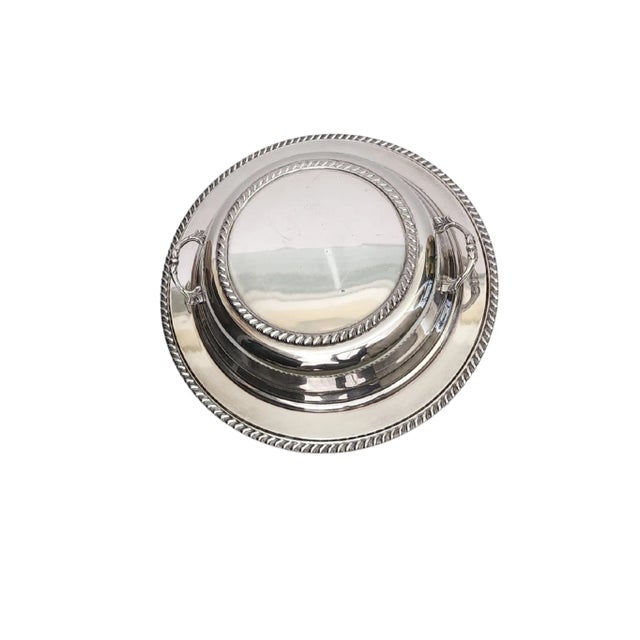 Vintage Sheffield Silver Serving Dish – 3-Piece – Ornate Handles – Divided Insert – Epc Mark – 12" For Sale In Baton Rouge - Image 6 of 8