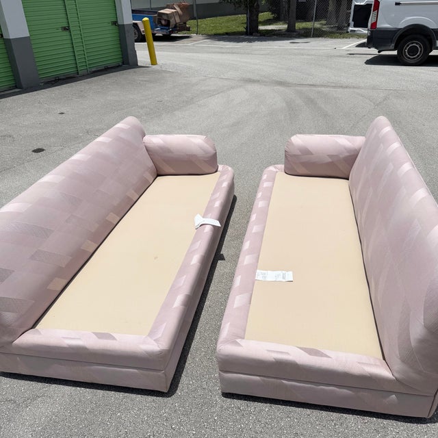 Mauve Postmodern Mauve/Pink Sectional Sofa - 2 Pieces For Sale - Image 8 of 12