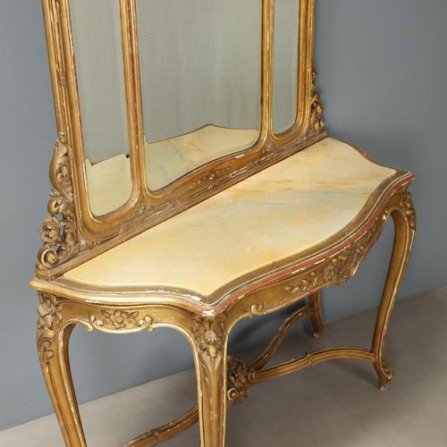 Glass Console Table with Mirror, Set of 2 For Sale - Image 7 of 13