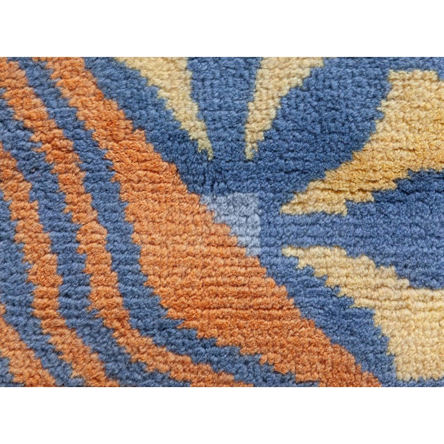 Viennese Inspired Blue Hand-Knotted Wool Rug by Doris Leslie Blau For Sale In New York - Image 6 of 9