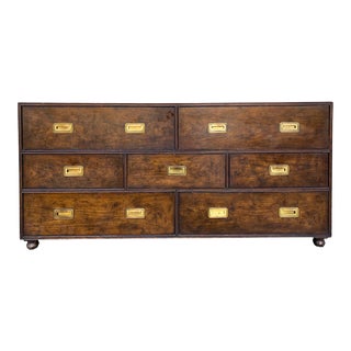 20th-C. English Campaign Style Credenza / Chest by Baker Furniture Co. For Sale