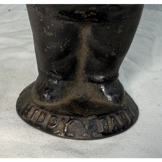 Metal Rare Antique 19th Century 1880's Painted Cast Iron Middy Boy Coin Still Bank For Sale - Image 7 of 11