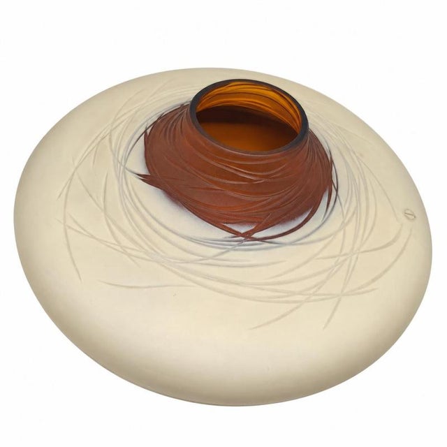 Glass Low Glass Vase from Salviati For Sale - Image 7 of 9