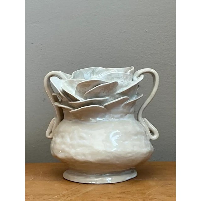 Vintage Handcrafted Ceramic Vase For Sale - Image 11 of 12