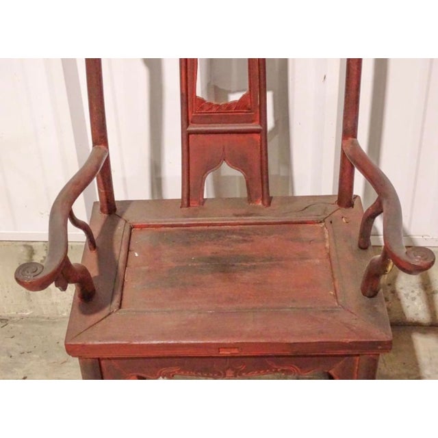 19th Century Chinese Scholars Arm Chair Mahogany For Sale - Image 4 of 9