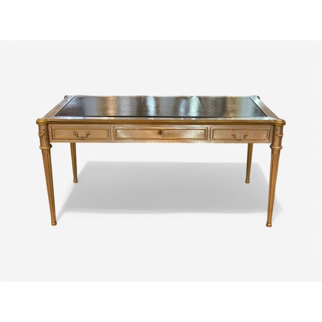 French John Vesey, Louis XVI Style, Steel, Bronze, Rare Writing Desk, Usa, 1960s For Sale - Image 3 of 10