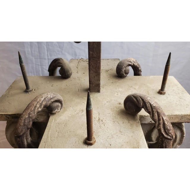 Gray Mid Century Hanging Iron & Composite Pendant For Sale - Image 8 of 13