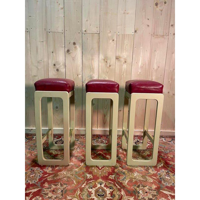 Bar Stools, 1970s, Set of 3 For Sale - Image 6 of 7
