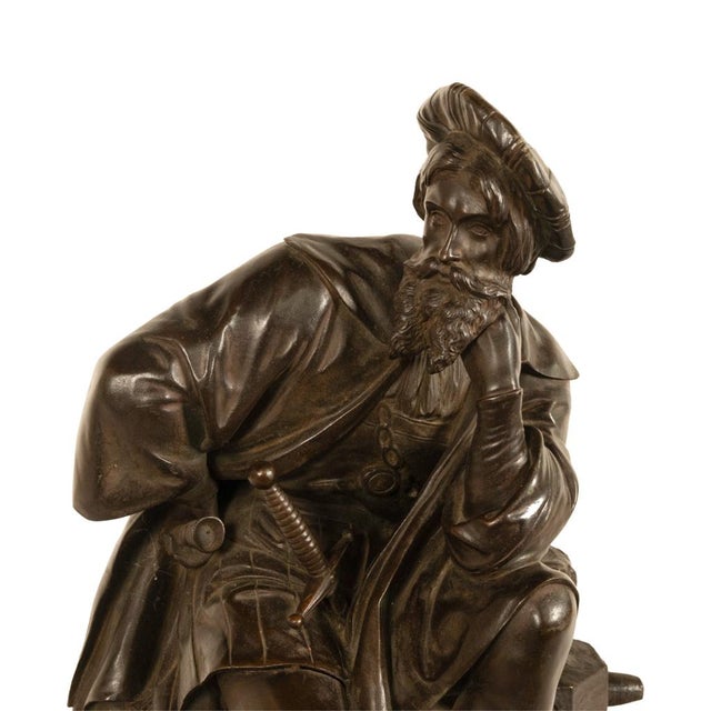 Fine Antique French School Bronze Sculpture Statue of Christopher Columbus 1870 For Sale - Image 12 of 16