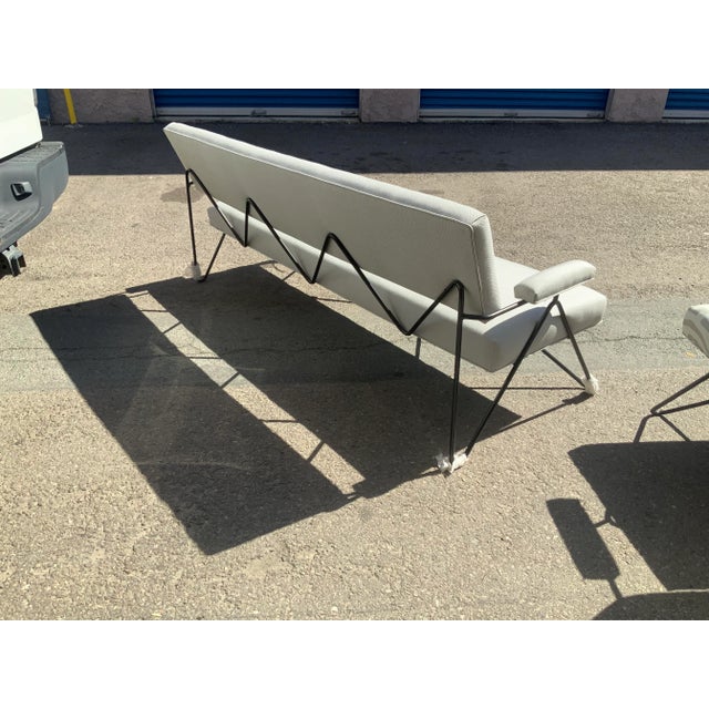 Metal Mid Century Style Patio Sofa For Sale - Image 7 of 8