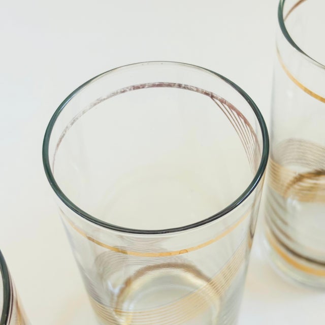 Mid 20th Century Mid Century Modern Gold Spiral Highball Tumblers - Set of 4 For Sale - Image 11 of 12