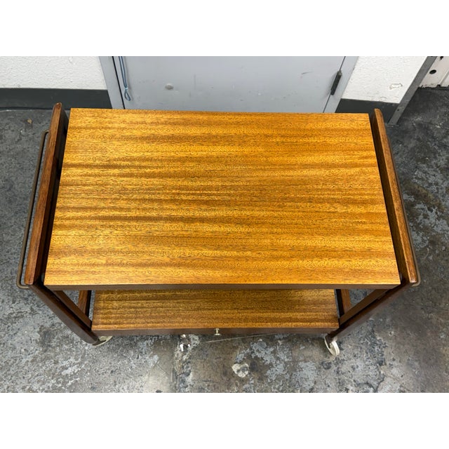 Mid 20th Century Mid 20th Century Drop-Leaf Rolling Bar Cart, Vintage For Sale - Image 5 of 12