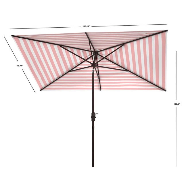 Contemporary Iris 6.5x10 Rectangle Umbrella - Orange/White For Sale - Image 3 of 4