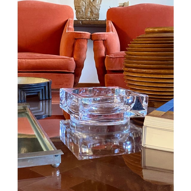 Transparent Molded Crystal Ashtray, Sevres France 1970s For Sale - Image 8 of 12