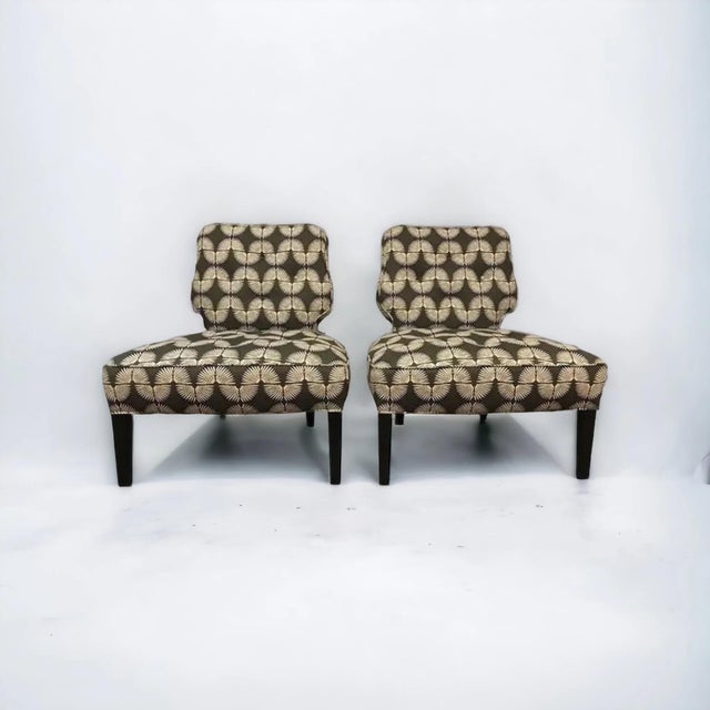 1980s Mid-Century Delicate Slipper Chairs For Sale - Image 5 of 5