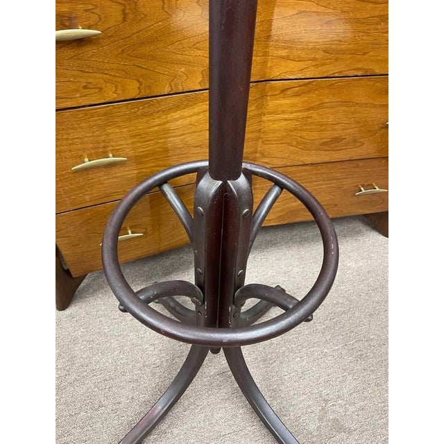 Antique Rattan Coat Hanger Stand, Dark Finish, 75" Tall For Sale - Image 4 of 6