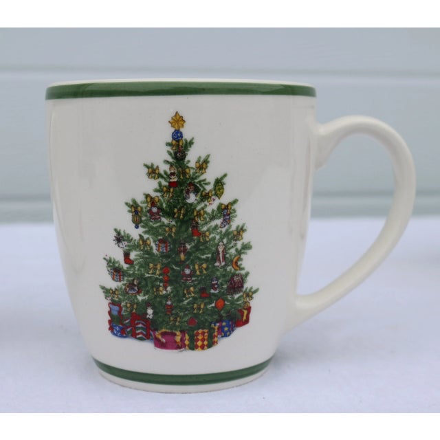 Green Christopher Radko Traditions "Holiday Celebrations" Christmas Mugs - Set of 4 For Sale - Image 8 of 8