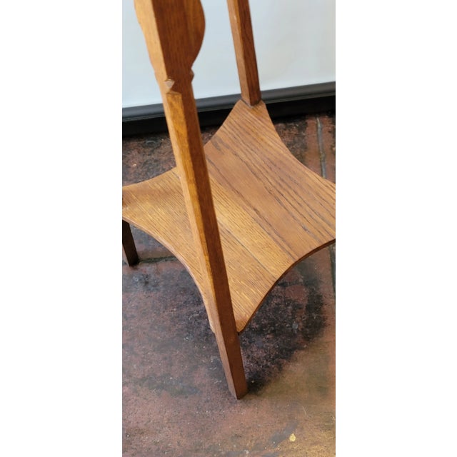 Wood Antique Art Nouveau Pedestal Plant Stand Arts & Crafts For Sale - Image 7 of 8