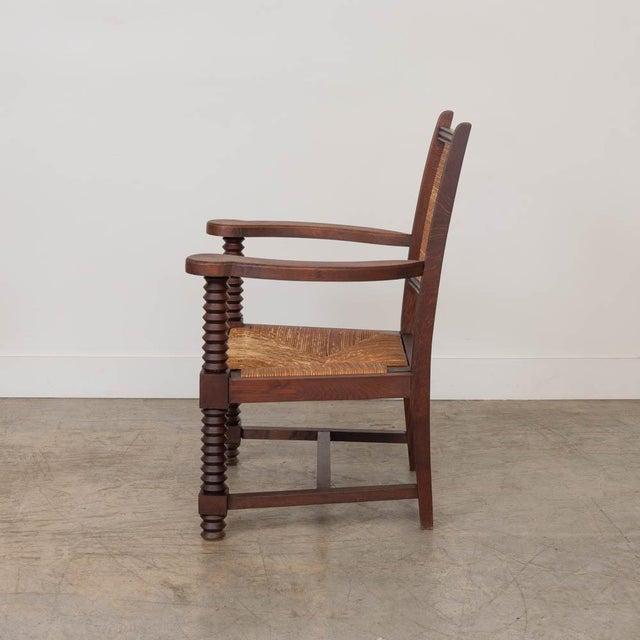 Pair of French Wood and Woven Chairs Attributed to Charles Dudouyt For Sale In Los Angeles - Image 6 of 17