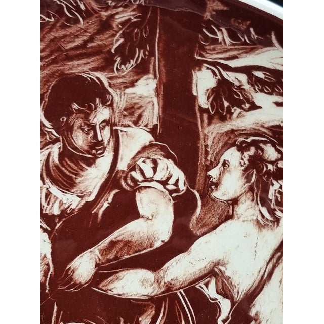 Ceramic Ceramic Plates with Graffito by Alessio Tasca for Nove, 1950s, Set of 2 For Sale - Image 7 of 9