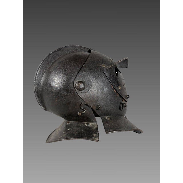 16th-century wrought iron "Savoyard" helmet For Sale - Image 6 of 11